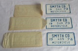 (3) NOS 1973 Smyth Co Virginia Motorcycle Tags