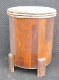 Early Handmade Mountain Drum with Painting on Top