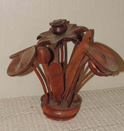 Vintage Handmade Wooden Flowers