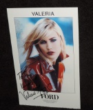 Autographed Super Model Valeria Ford Model Card