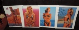 (4) Autographed Calendar Pages of Super Model Valarie Mazza