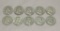 (10) Franklin Silver Half Dollars