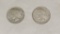 (2) Peace Silver Dollars