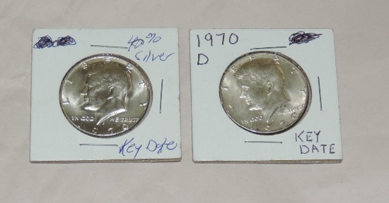 (2) 1970-D 40 Percent Silver Kennedy Half Dollar