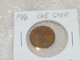 1916 Die Split Wheat Cent