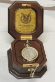 Franklin Mint Silver Dollar Commerative Pocket Watch
