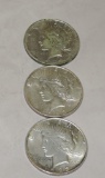 (3) 1923 Peace Silver Dollars