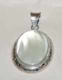 Sterling Silver Mother of Pearl Large Pendant