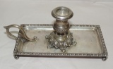 Silver  Argentinean Edged Candle Holder