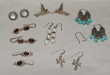 Lot of (7) Sterling Silver Earrings