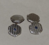 10kt Gold and Sapphire Cuff Links