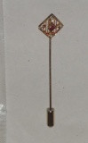 10Kt Gold Victorian Ruby Stick Pin