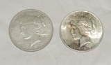 (2) Peace Silver Dollars