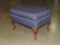 Blue Upholstered Foot Stool With Mahogany Cabriole Legs