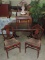 Double Pedestal Duncan Phyfe Mahogany Table With 3 Chairs