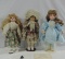 3 Collectible Dolls On Stands