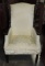 Vintage Wood & Upholstered Arm Wing Chair