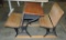 Antique Double Seat School Desk On Frame