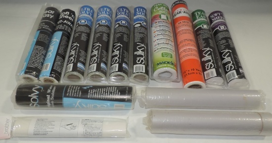 Tray Full Of Ultra Solvy Water Soluble Stabilizer Rolls By Sulky & Others