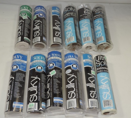 12 New Rolls Of Water Soluble Stabilizer By Sulky