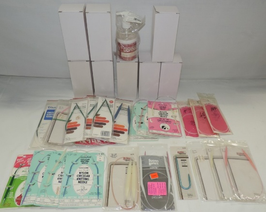 New Circular Knitting Needles In Packages And 8 New Stich A Dispenser In Boxes