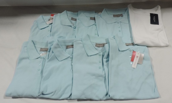 8 New Croft & Barrow Misses Polo Shirts Plus One Sonoma White Tee
