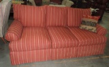 Nice Rust & Beige Striped Sofa