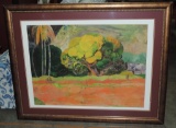Large Abstract Color Print In Frame