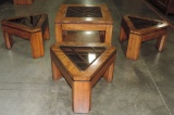 4 Pine Triangular Shape & Square Shape End Tables