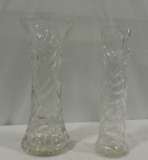 2 Pairpoint Murillo Butterfly Cut Glass Vases