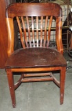 Antique Wood Curved Back Office Chair