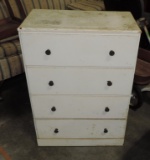 Vintage 4 Drawer White Painted Small Chest