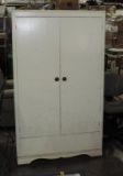 2 Door White Painted Vintage Cedar Wardrobe