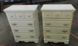 Matching Pair Of White 4 Drawer Chests