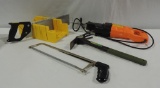 Chicago Electric Reciprocating Saw, Miter Box, and Garden Tool