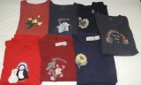 7 Embroidered Ladies Medium & Large T's By White Stag, Basic Editions & Sonoma