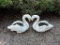 Pair of Vintage Concrete Swans