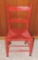 Antique Red Country Chair with Cord Seat