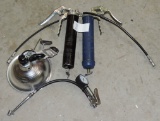 Lot of (2) Grease Guns, Heavy Duty Air Chuck, and Lamp