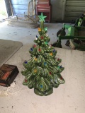 Vintage Ceramic Christmas Tree with Music Box