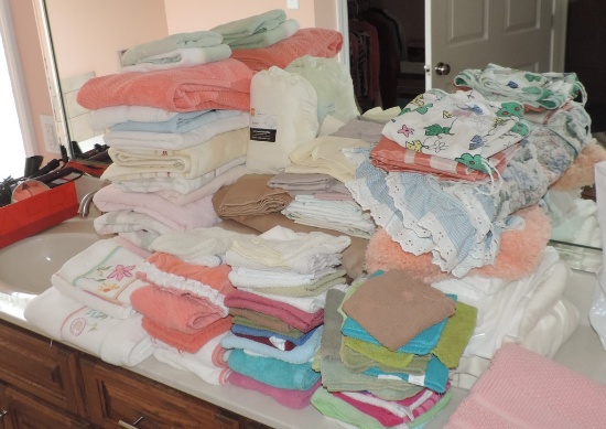 Large Lot of Towels and Linens