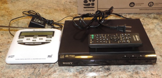 Sony DVD Player and Midland Weather Alert System