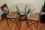 Metal and Glass Top Bistro Set