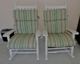 (2) Heavy Duty Wooden Rocking Chairs