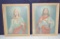 Vintage Paint by Numbers Jesus and Virgin Mary Prints