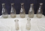 Lot of (7) Vintage Milk Bottles