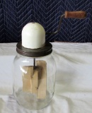 Antique Glass Butter Churn