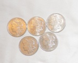 (5) 1921 Uncirculated Morgan Silver Dollars