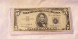 1953-A Blue Seal 5 Dollar Note