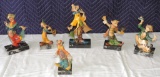Lot of (6) Depose Clown Lot on Marble Bases